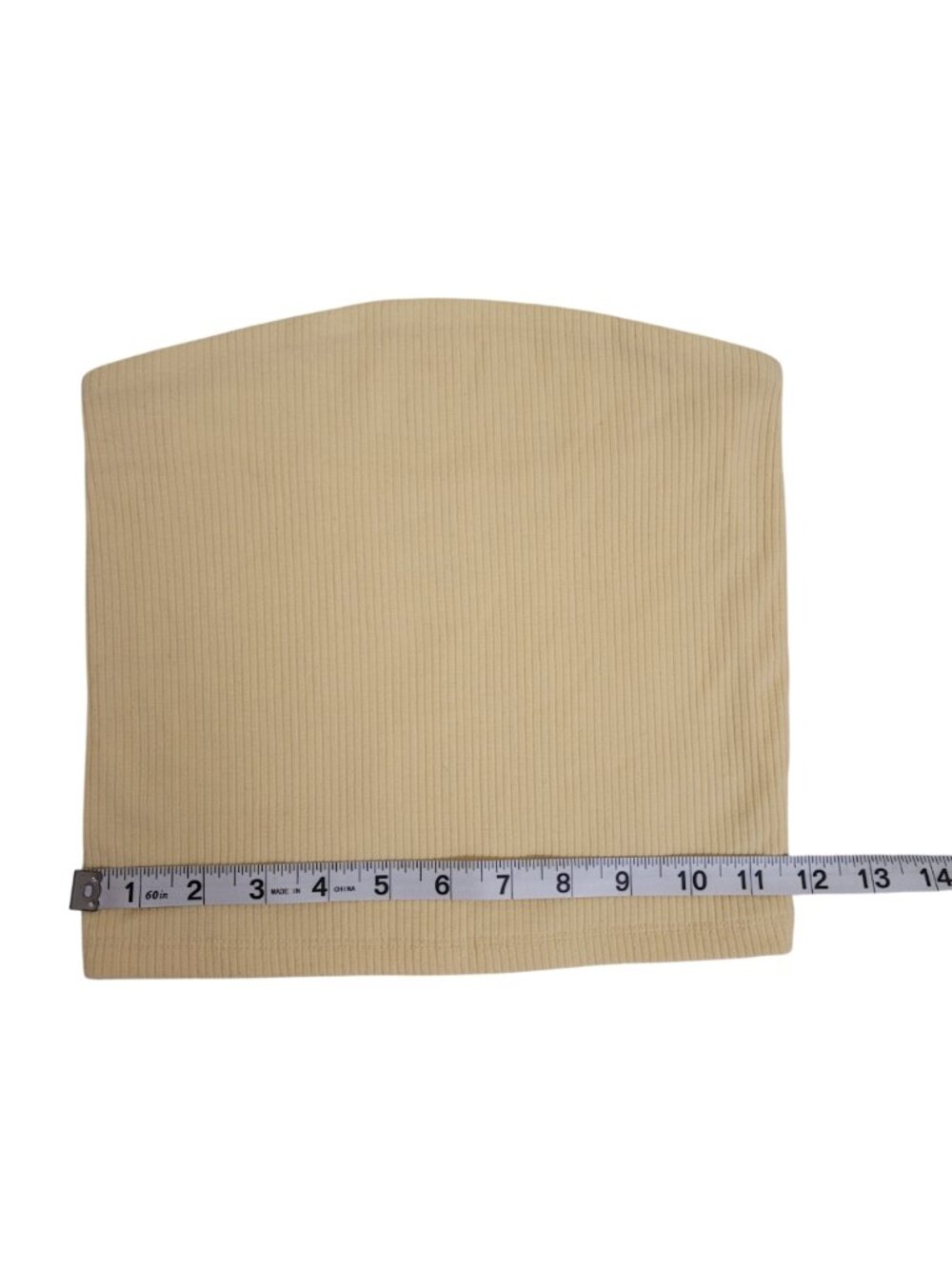 American Eagle Yellow Ribbed Cropped Bandeau Top - Picture 4 of 6